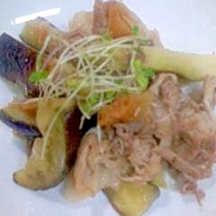 豚肉となすの梅にんにく炒め